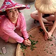 Students rolling tea leaves