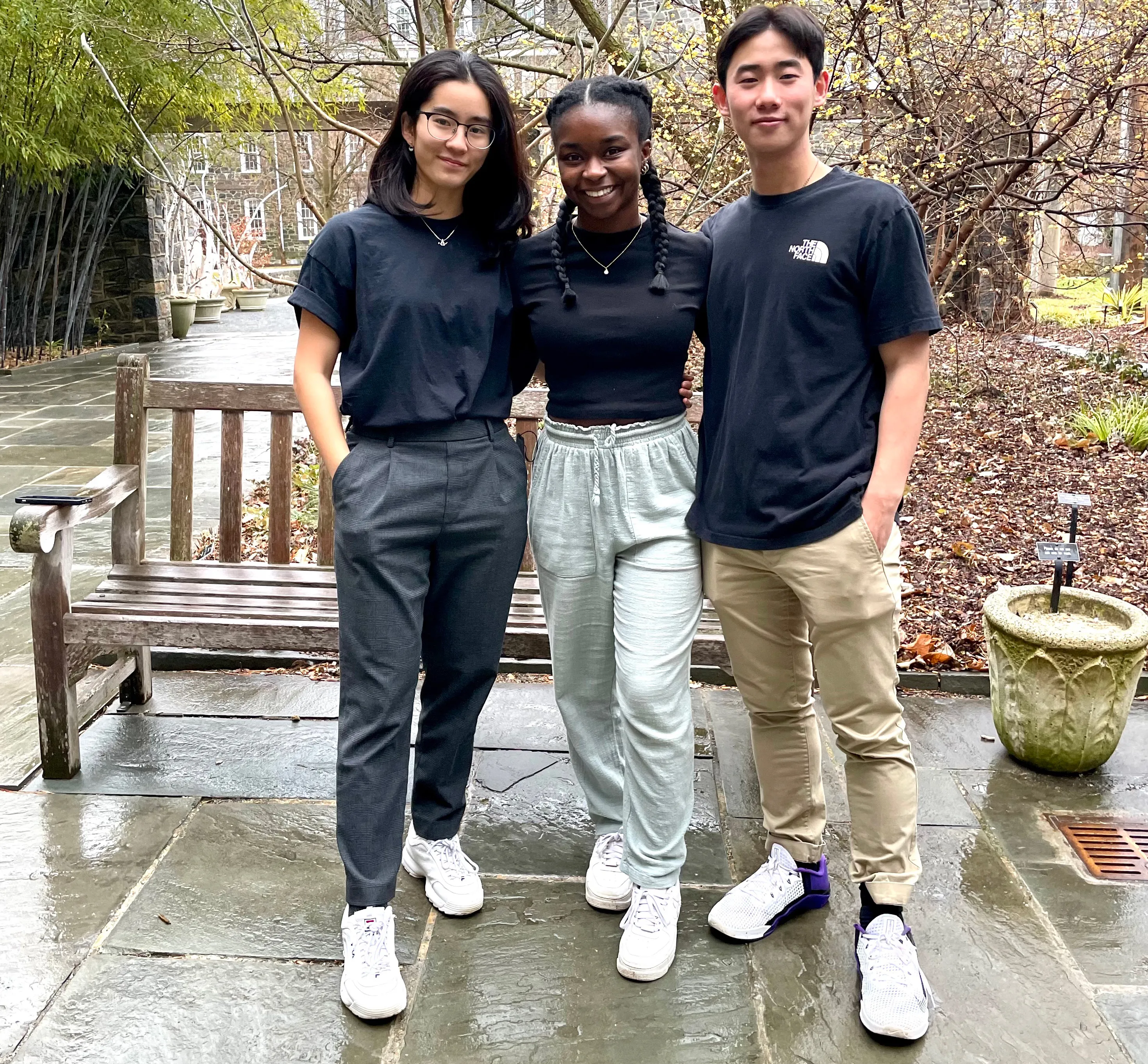 Mock trial team members pose outside