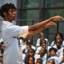 Student conducts during CCC performance 