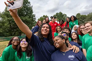 Group of S3P students take selfie