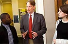 James Lovelace '79 speaking with students