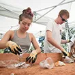 Students sort and analyze waste